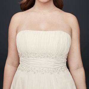 David's Bridal Sleeveless Wedding Dress Ivory